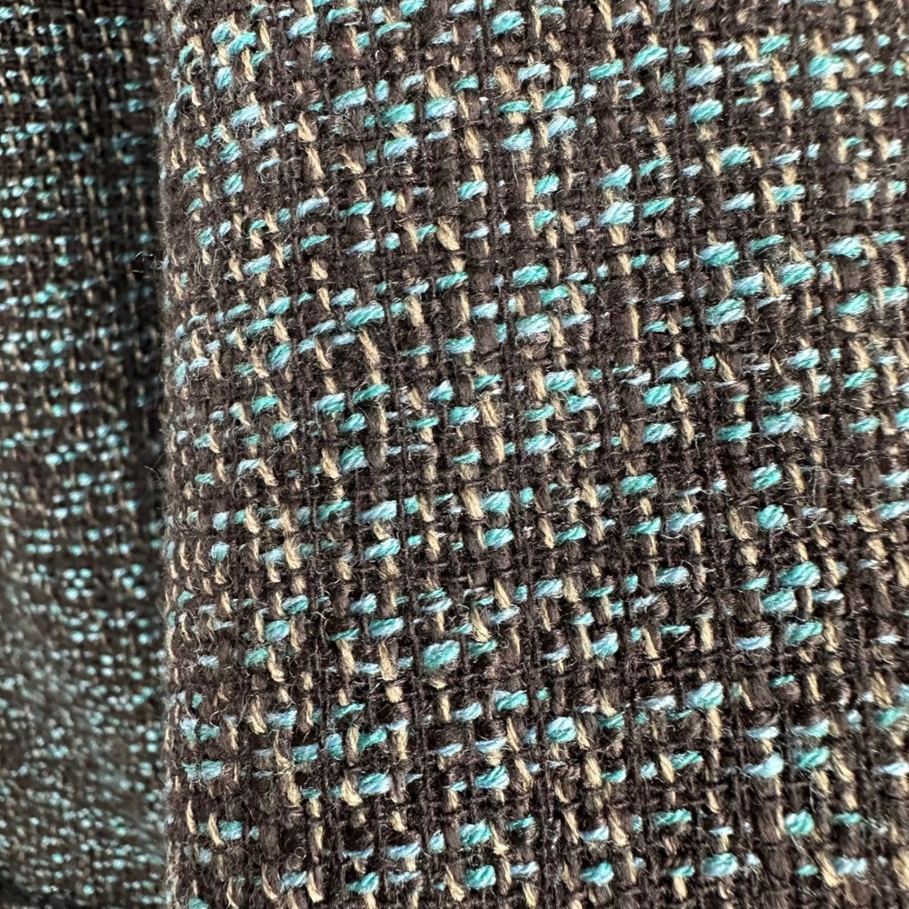 Milena Nicole Collection Teal Black Tweed Belted Jacket Coat Size 10 NWOT - Picture 8 of 15